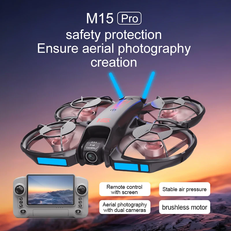 2026年型 新しいM15 FPVドローン。画面付き、ブラシ - Drone Camera Hd のレビューと価格
